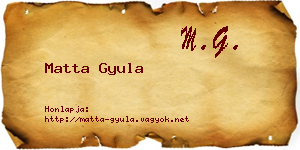 Matta Gyula névjegykártya